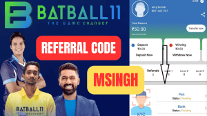 BatBall11 Referral Code MSINGH: PAN Card and Bank Account Verification Status "Pending"